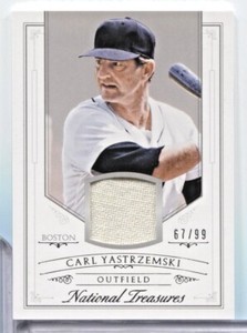 Carl Yastrzemski Red Sox 2015 Panini National Treasures Patch 67/99 082222MLCD11