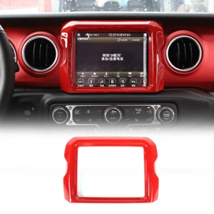 Cubierta de ajuste de marco de panel de navegación GPS de 8,4 pulgadas para Jeep Wrangler JL JT 18+ rojo - Imagen 1 de 7