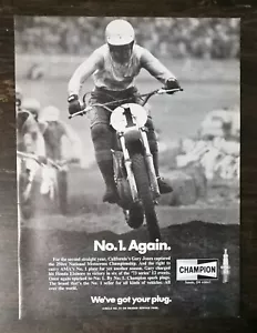 Bujías vintage 1974 campeón Gary Jones campeonato de motocross anuncio de página completa - Imagen 1 de 1