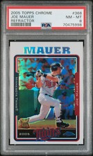 2005 Topps Chrome 368 Joe Mauer Refractor PSA 8 Nr Mint Twins RC Pop 1