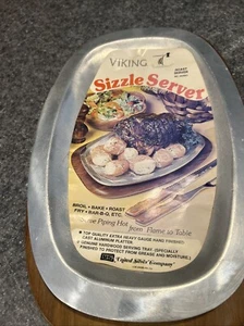 Vintage Viking Steak Sizzle Server Serving Plate Platter United Silver Co. - Picture 1 of 7