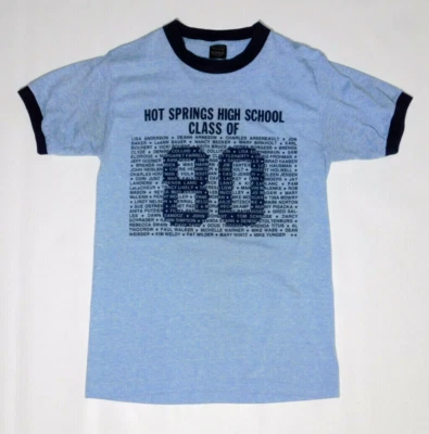 Camiseta De Colección Clase de 1980 Hot Springs High School Dakota del Sur Yunque Para Hombres M Foto 1 de 4