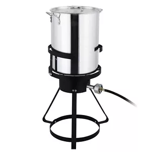 Trípode redondo freidora de pavo 30 qt estante freidora de plata freidora de gas 55000BTU - Imagen 1 de 24