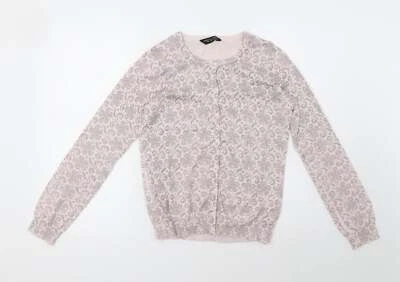Dorothy Perkins Womens Pink Crew Neck Polyester Blend Cardigan Size 1 - Image 1 of 4
