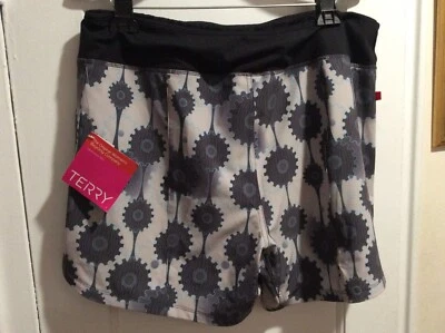 Bermuda de ciclismo feminina Terry Brand poli/elastano design de equipamento tamanho GG nova com etiquetas - Imagem 1 de 4