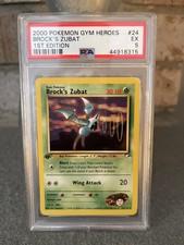 Brock’s Zubat PSA 5 EX 1st Edition Pokemon 2000 Gym Heroes Card #24