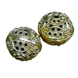 2 oder 4  Ornament Metallperle Messing Bronze Wikinger Kelten Kette Loch1,5mm  - Bild 1 von 5