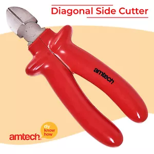 Amtech Side Cutting Pliers Heavy Duty Diagonal Wire Cutters Snips Tool 8" 200mm - Picture 1 of 11