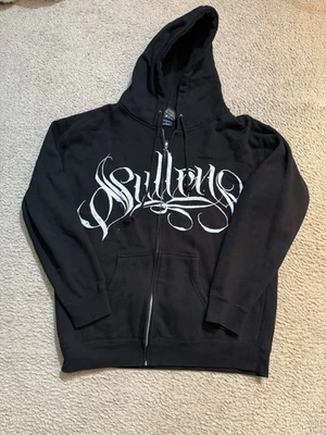 Sullen 男式 L 黑色连帽衫有翼女式罕见!! — 第 1/4 张图片