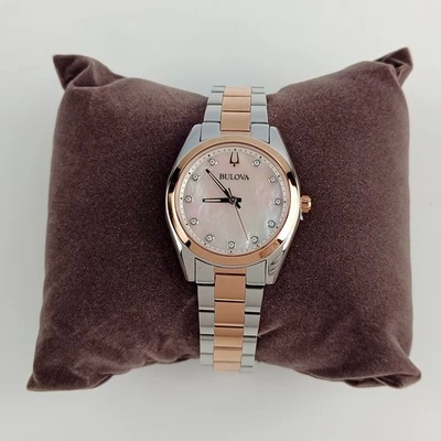 Bulova Surveyor 98P207 Women's Diamond Watch – Two-Tone Rose Gold & Silver 31mm - Image 1 of 4