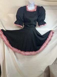 Vintage Dress L Circle Square Dance Rockabilly Cottage Prairie Swing Western USA - Picture 1 of 16