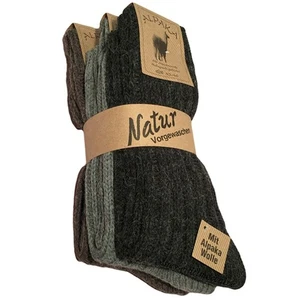 3 Calze uomo corte termiche calde in LANA ALPACA calzini invernali montagna neve - Foto 1 di 2