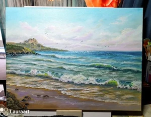 Art 24"/16"CRIMEA Black Sea . Original oil painting ,Stretched canvas. - Picture 1 of 7