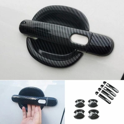 Cubierta de manija de tazón de puerta exterior de fibra de carbono para Volkswagen Jetta 2012-2018 Foto 1 de 4