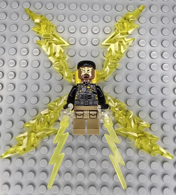 Lego Marvel Super Heroes Minifigura SH0891 Electro Negro y Tostado Oscuro Conjunto Foto 1 de 4