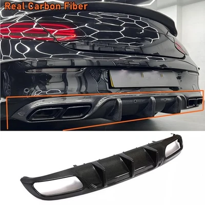 Labio difusor parachoques trasero fibra carbono real para Mercedes Benz C205 C63 2015-2019 Foto 1 de 4
