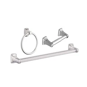 Juego de herrajes de baño Moen YB0193CH Adler de 3 piezas con toallero de 18 pulgadas en cromo - Imagen 1 de 5