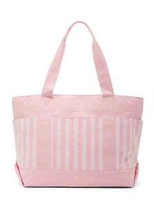 Victoria's VICTORIA SECRET pretty PINK stripe STRIPED Carryall TOTE Handbag BAG - Picture 1 of 3
