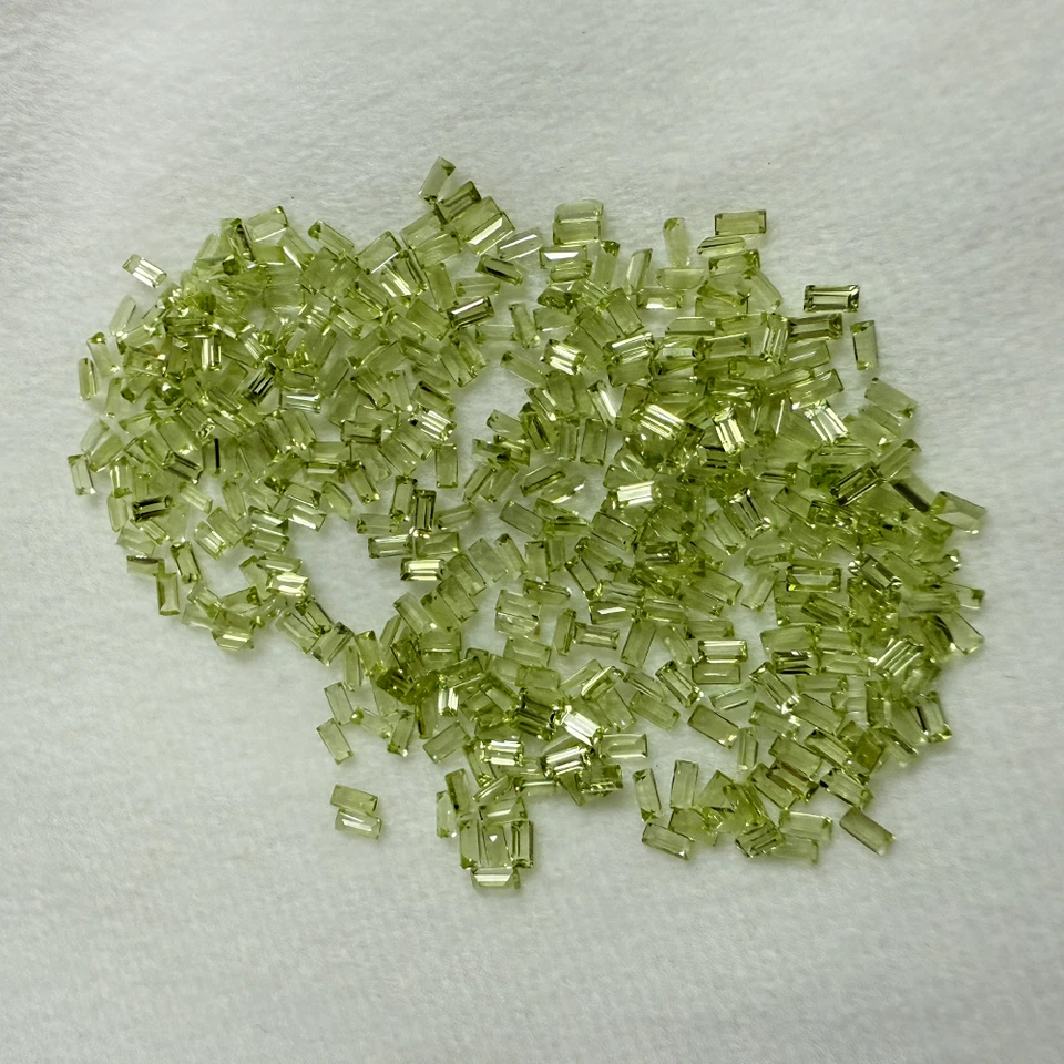 Baguette de peridoto natural tamaño 1,5x3 mm piedras preciosas sueltas para hacer joyas Foto 1 de 1