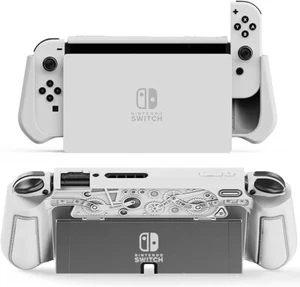 LEYUSMART Nintendo Switch OLED Case Ergonomic/Sturdy/Full Protection White
