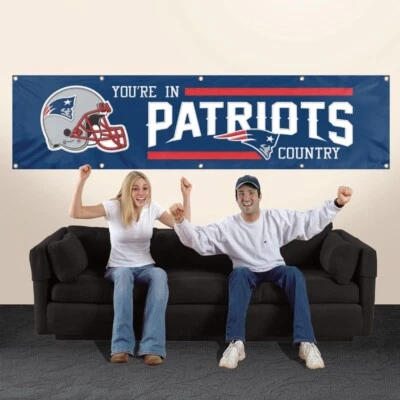 全新 英格兰爱国者 8' X 2' 横幅 8 英尺 重型标志 NFL — 第 1/4 张图片