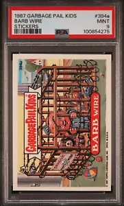 1987 GARBAGE PAIL KIDS STICKERS BARB WIRE #394a SERIES 10 GPK CARD | PSA 9 MINT - Picture 1 of 4