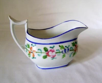 New Hall Porcelain Cream Jug: Floral Decoration pattern # 1820:  C.1818 - Image 1 of 4