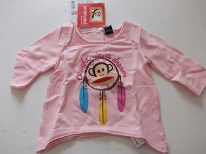 Paul Frank Monkey top 3 months infant baby Julius dreamcatcher T Shirt Pink - Picture 1 of 6