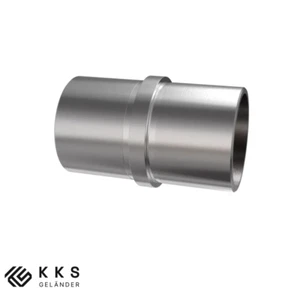 Rohrverbinder mit Mittelsteg für Rohr 42,4 x 2,0 mm Edelstahl V2A Poliert Glanz - Bild 1 von 6