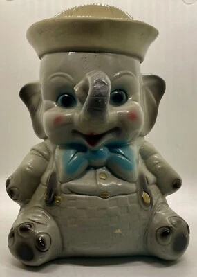 Vintage Chalkware Elephant Coin Bank 1940s/50s Carnival Prize X-Large - Image 1 of 4