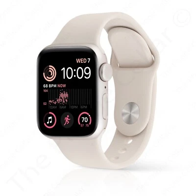 Apple Watch Series SE 2 2022 GPS 44mm Estuche de aluminio Starlight con correa deportiva Foto 1 de 3