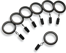 Farmhouse Collection Beveled Curtain Clip Rings, Set of 14 Curtain Rings with Cl