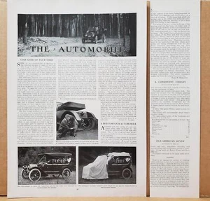 Neumáticos de refugio impermeables para automóviles 1914 para dormir automático página de revista - Imagen 1 de 1