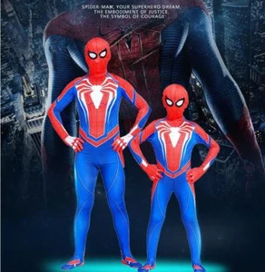 PS4 Spider-Man Cosplay Costume Spiderman Zentai Suit Spider Cos For Adult & Kids - Picture 1 of 8