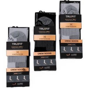 Nuevo paquete de 2 calcetines TruFit para hombre soporte para arco cobre compresión talla 6-12 - Imagen 1 de 6