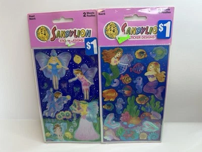 Lote de 2 paquetes sellados vintage Sandylion Pearl Angel Fairy & Mermaid Foto 1 de 4