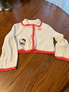 H&M Hello Kitty Girls Cardigan Sweater 6X 7 Crop - Picture 1 of 6