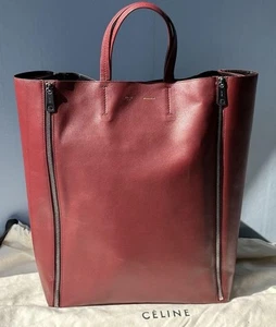 Celine Tote Bag Cabas Gusset Leather Red Authentic from Japan - Bild 1 von 24