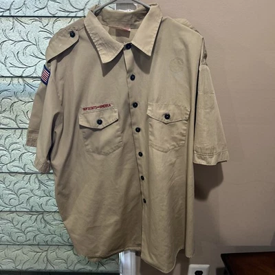 CAMISA UNIFORME BOY SCOUT BSA Para Hombre 2XL Tostado Manga Corta V11 Foto 1 de 4