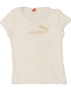 PUMA Womens Graphic T-Shirt Top UK 12 Medium White UZ09 - Picture 1 of 4
