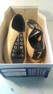 Zapatos de Bowling ARTIS Vintage Beige y Marrón Para Mujer Talla 7 Cuero Nuevo de Lote Antiguo Hechos en Checo Foto 1 de 4
