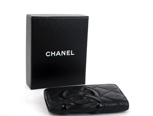 CHANEL CC Cambon Logo Leather Black Pink Hook Keys Case Key Holder Used France - Picture 1 of 24