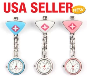 Nurse Doctor Fob Brooch Clip Triangle Quartz Watch AE16 - Picture 1 of 3
