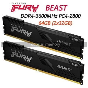 FURY BEAST DDR4 64GB (2x 32GB) DDR4-3600 PC4-28800 Desktop DIMM Memory 288-pin - Picture 1 of 11