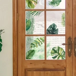 Pflanzen Blätter Fenster Aufkleber Tropische Palmenblättern Wandtattoo Fliesen - Bild 1 von 6