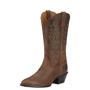 Ariat,Womens Heritage Western R-Toe Boots, Distressed Brown - Foto 1 di 10