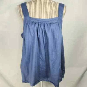 a.n.a. a new approach Blue Sleeveless Adjustable Button Straps Top Size XLarge - Picture 1 of 9