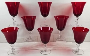 Juego de 8 copas Home Essentials rojo rubí 14 OZ elegante vajilla transparente lote para beber - Imagen 1 de 24