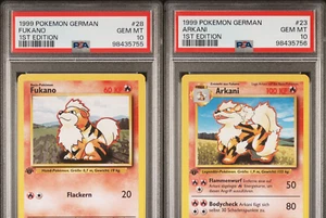 PSA 10 Growlithe & Arcanine - Sequential Base Set 1st Ed 🇩🇪 Pokémon Cards 1999 - Picture 1 of 7