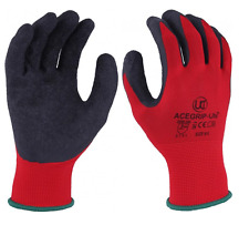 UCI AceGrip Lite Work Gloves Latex Palm Coated Hand Protection Red Black 3131